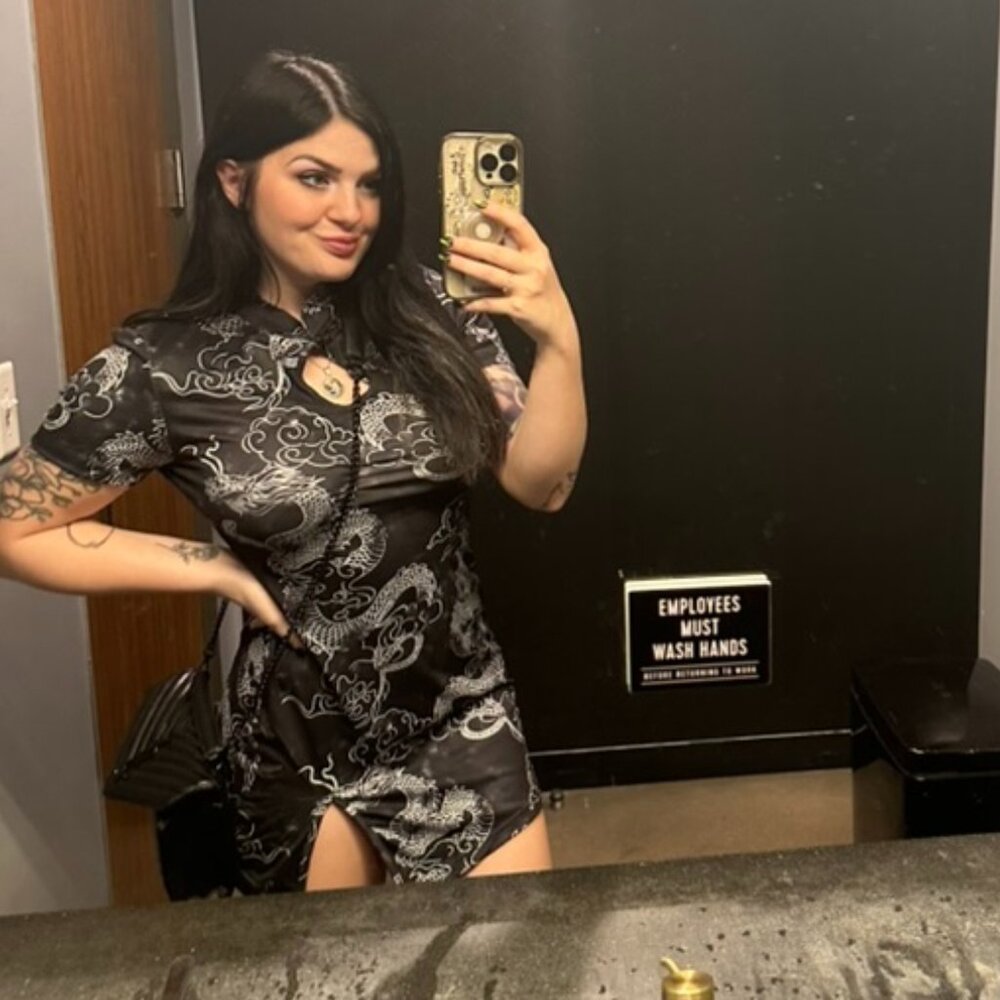 Chinese Cheongsam Short Sleeve Dragon Dress Mini